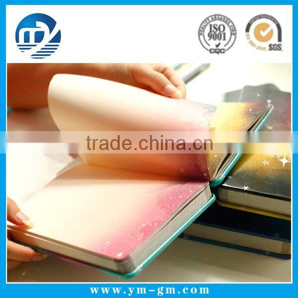 High quality pu leather filler notebook with sticker inside / planner journal notebook