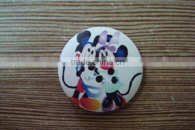 25mm big 4 holes cute cartoon wood buttons