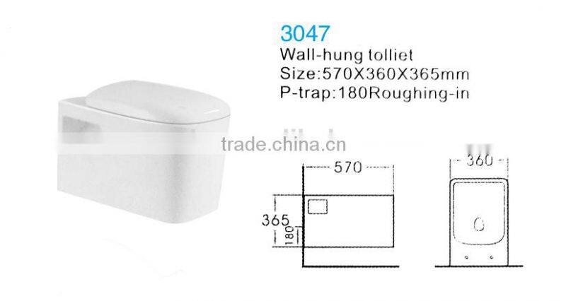 porcelain popular round european diamnd wall hung toilet