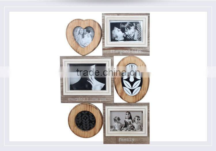 W50101 wall photo frames with six photo picture frame from Chinese factory