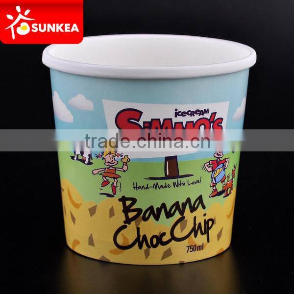 Wholesale to go custom design small / big paper ice cream cup