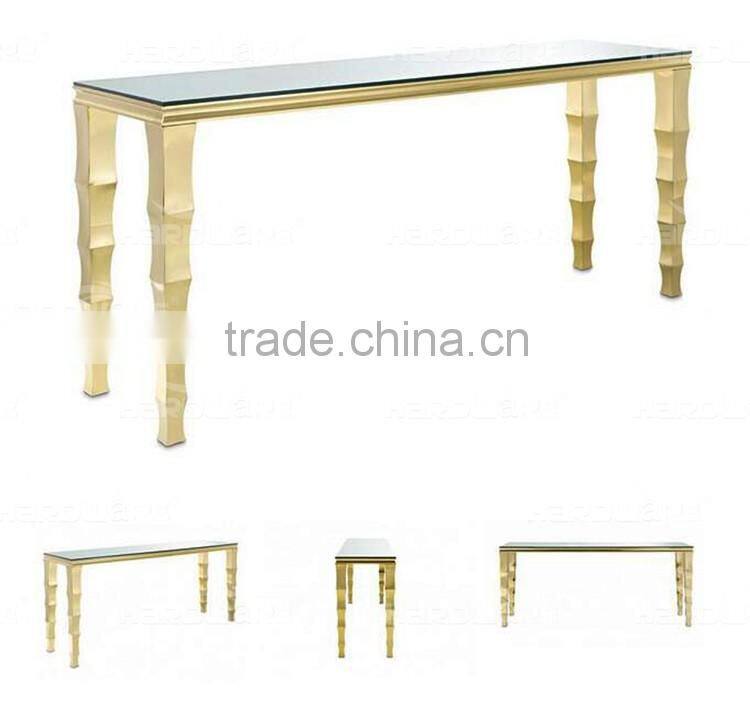 high wedding dining table , gold dining table designs