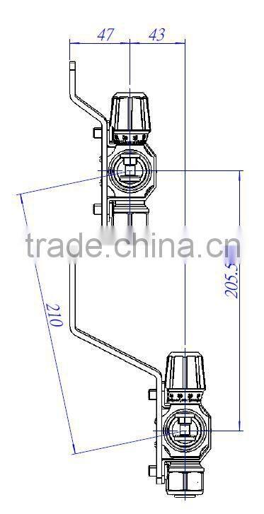Copper pipe manifold 2 to 12 ways with automatic thermostatic valve not leaking manifold gauge in good value