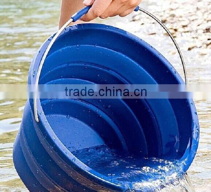 Silicone Collapsible Bucket Red