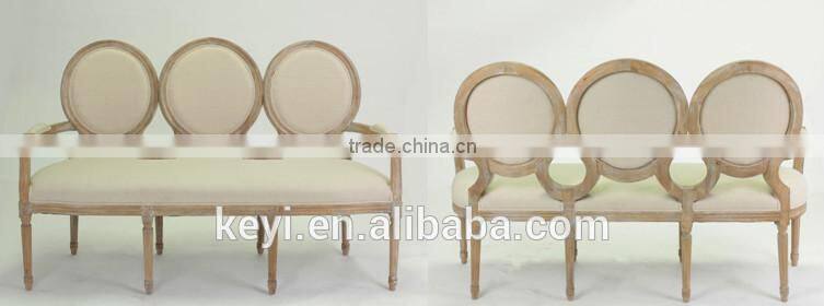 Hand carved wooden sofa classic french style wooden sofa(CH-206-Oak)