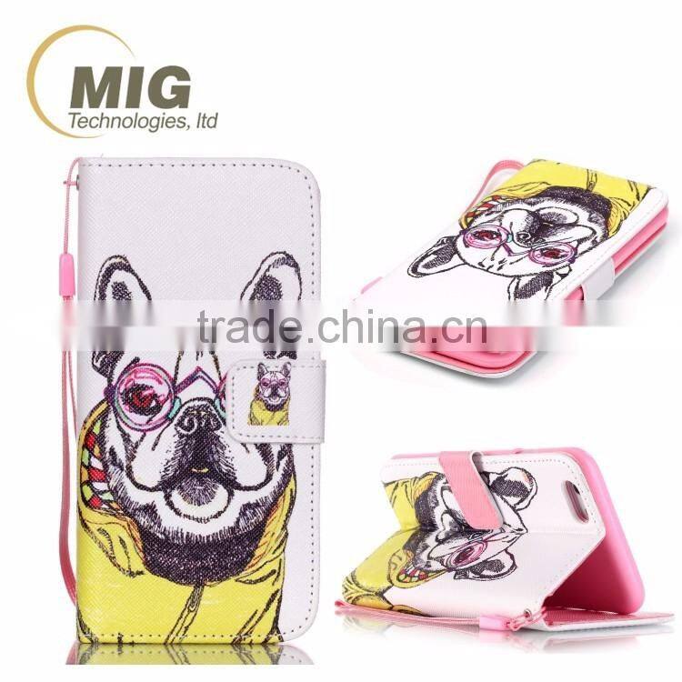 For iphone 4 / 4s / 5 / 5s / 6s / 6s plus soft silicone case inside colored drawing The wallet leather phone case
