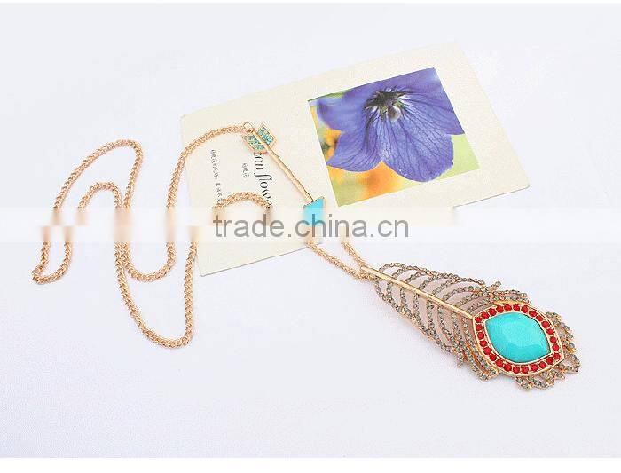 New gold chain design jewellery arrow charm feather pendant necklace