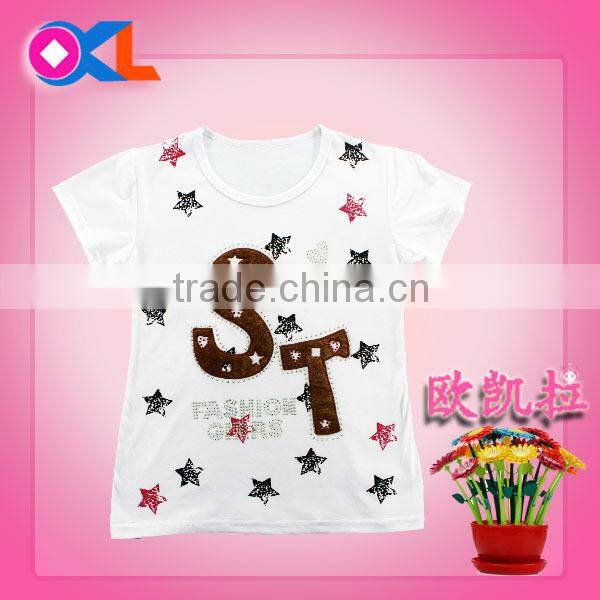Cixi best quality fashionable cute wholesale girls new design t shirt