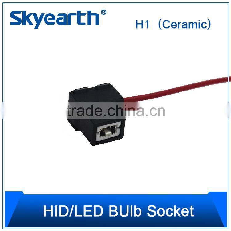 HID Headlight Bulb Socket H1 Angle Ceramic Black Color