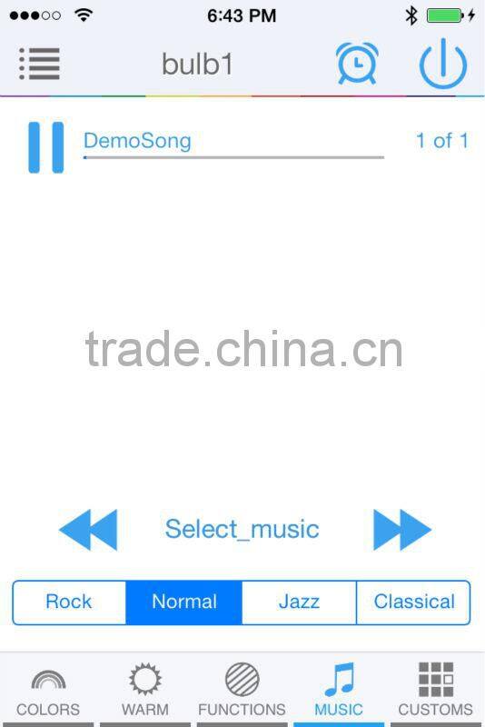 Music Alarm Group Bluetooth App Controlled Multi-Coloured Smart LED Bulb Bayonet B22