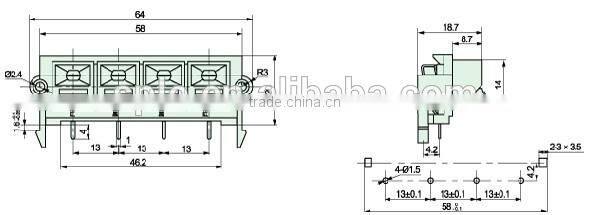 4 pin push type speaker terminal WP4-5