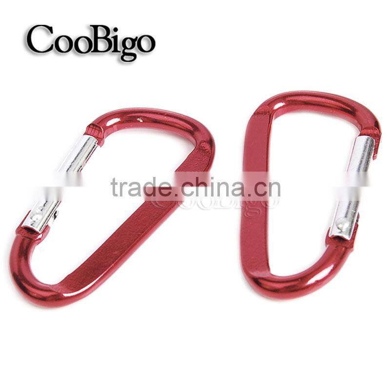 Multi-Color Aluminum Spring Flat Carabiner Snap Hook Hanger Keychain Hiking Camping #FLQ189-8C(Mix-s)