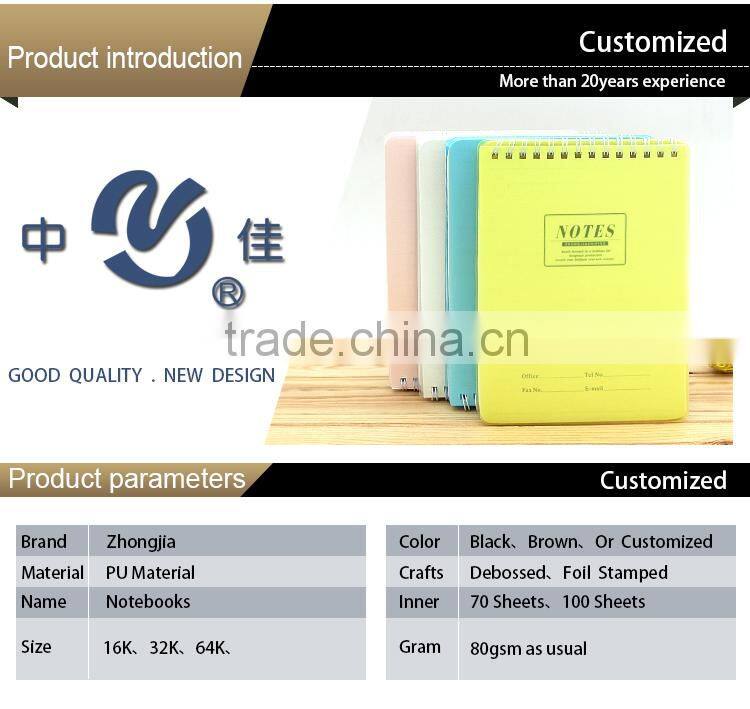 2016 Fancy A5 plastic notebook spiral bound