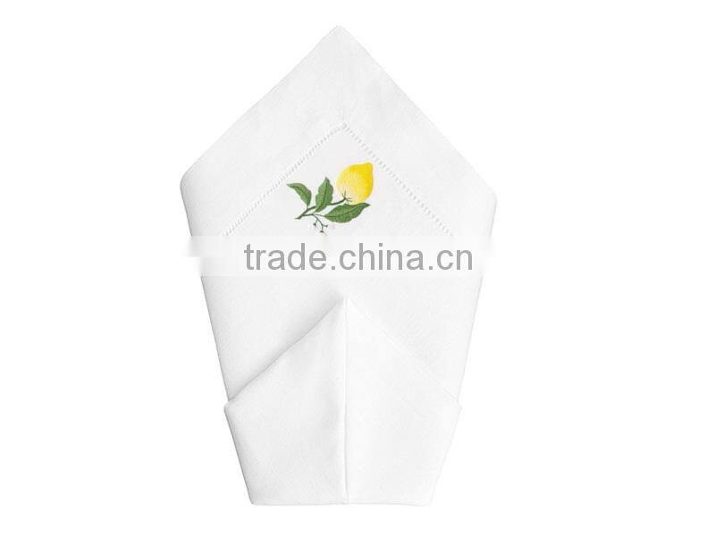 hand embroidery napkin,hemstitch napkin,linen napkin