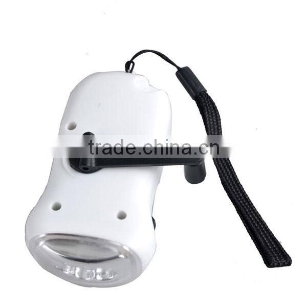 Hand crank emergency Dynamo Solar 3 LED Hand Rechargeable Flashlight