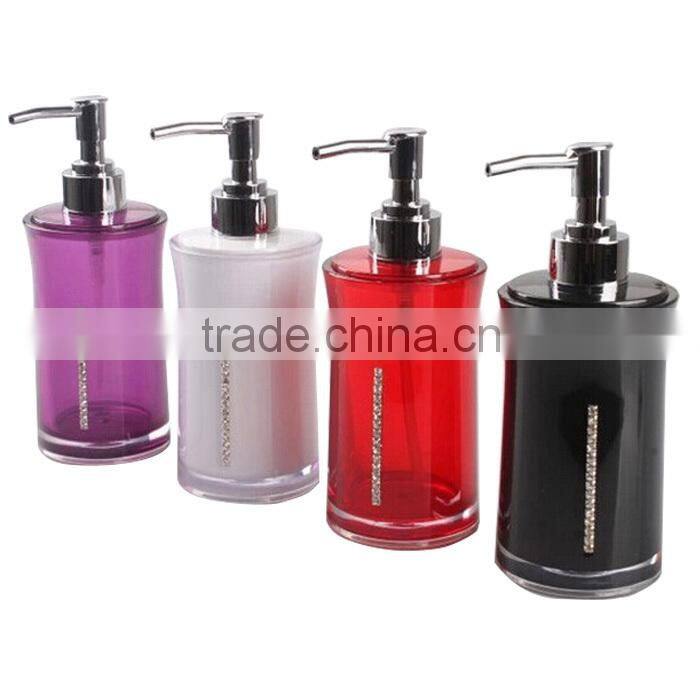 elegant purple bathroom plastic bottle with pump dispenser