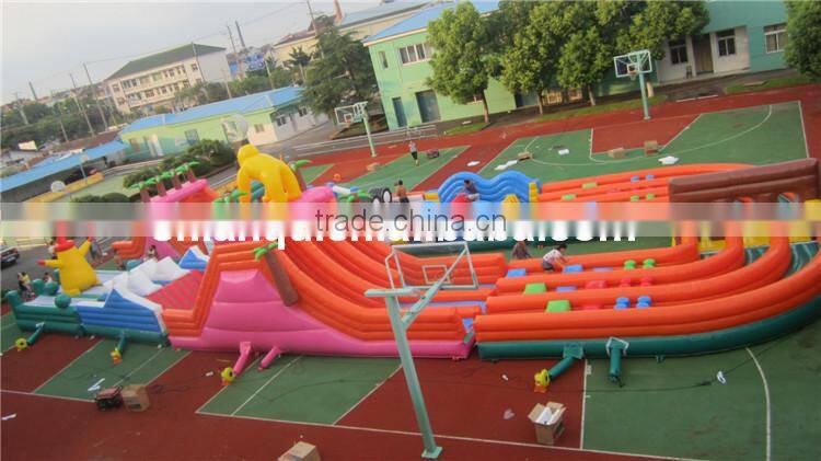 2014 Super Long Outdoor Adult Inflatable Obstacle Course for Sale