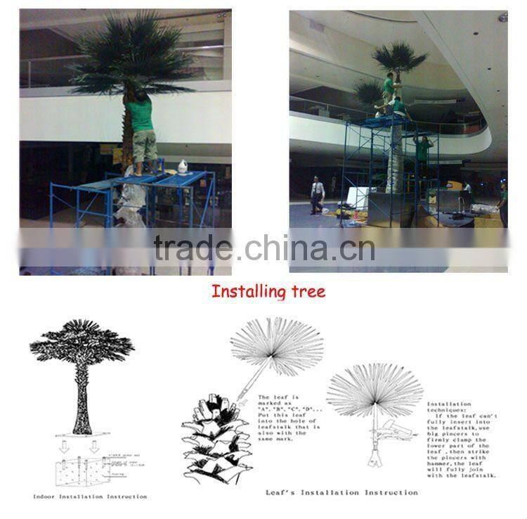 500cm high bend artificial fake washingtonia palm tree