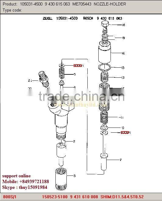 PLUNGER/ ELEMENT P49 DOOWON 134101-6420 MITSUBISHI MOTORS 10DC11, 8DC10,8DC11,8DC8,8DC9