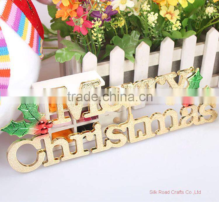 golden english merry christmas words decoration