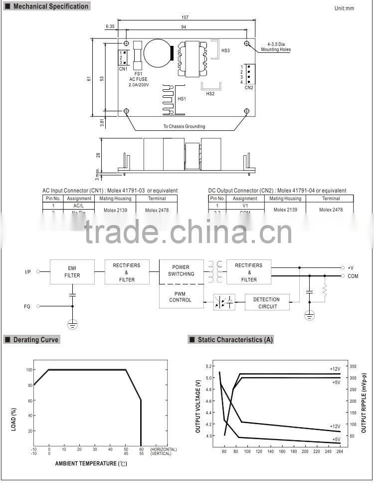 Mean well 25w power supplies Dual Output Power Supply 25W 25w dual output switching power supply 25w