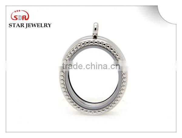 stainless steel Plain Floating Memory Locket Pendant Open Glass living locket for wholesale