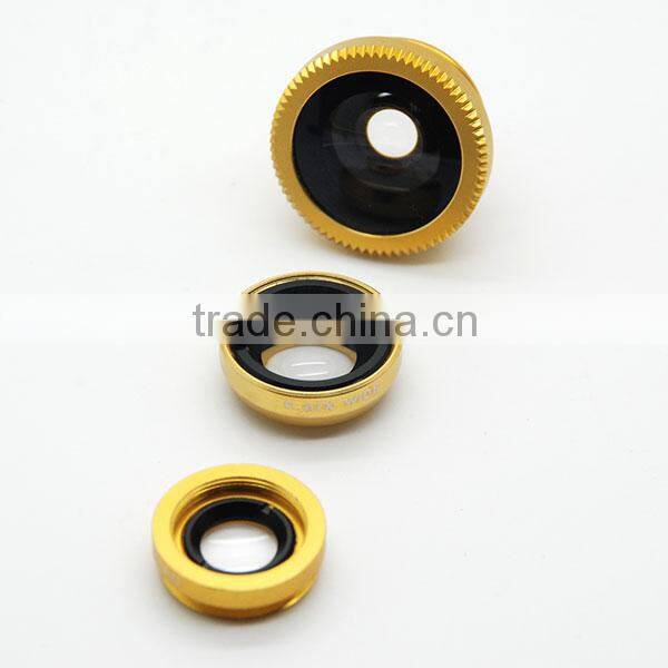 mobile phone fisheye wide-angle macro lens 3in1 lens kit camera photo lens with universal pipe clamp