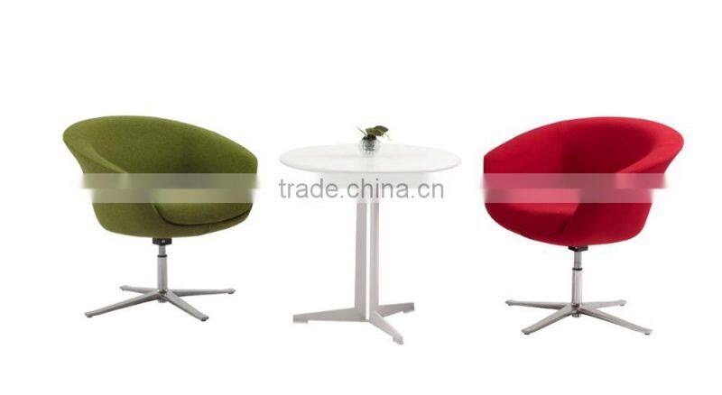 Multicolor choose swivel hotel lounge chair with steel base/swivel chair with footrest/egg lounge chair