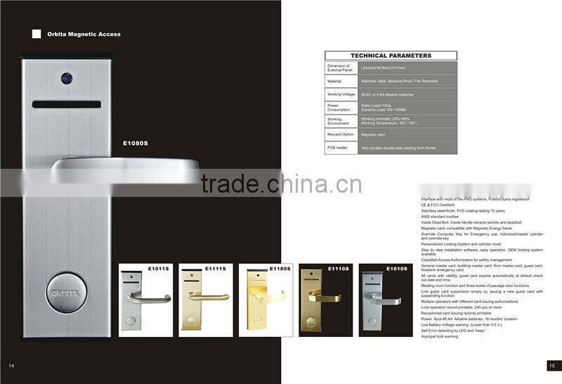 stainless steel magnetic strip lock for hotel using