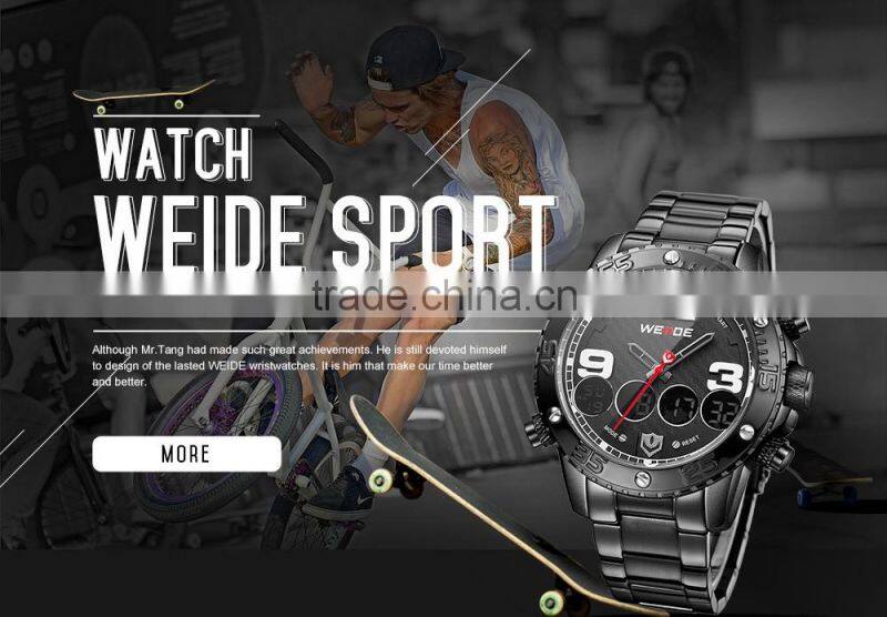 2015 New Arrival Weide Brand Luxury Men Quartz Watch Dial Watches Brief Elegant Mens Watch Stainless Steel