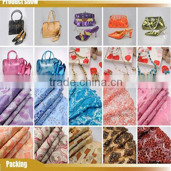 Latest cheap african wax print shoe and bag for women set