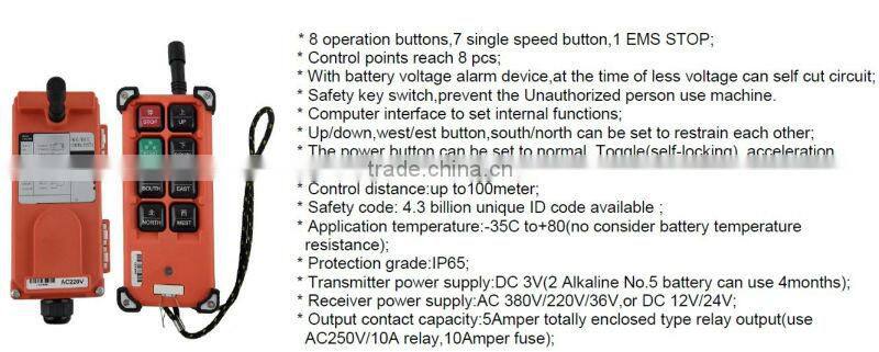 Telecrane Radio Remote Controller/cranes wireless remote control/Crane remote control