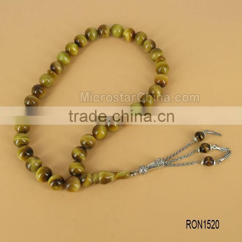 33pcs 8mm Jasper Stone Silver Tassel Prayer Beads Tespih Tesbih Tasbeen Beads