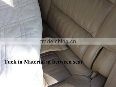 Deluxe Quilted and Padded Tan Car Back Seat With Two Flaps