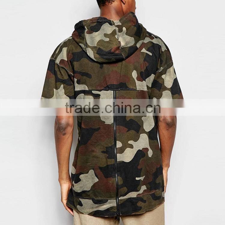 short sleeve custom hoodies pouch pocket pullover camo mens hoodies