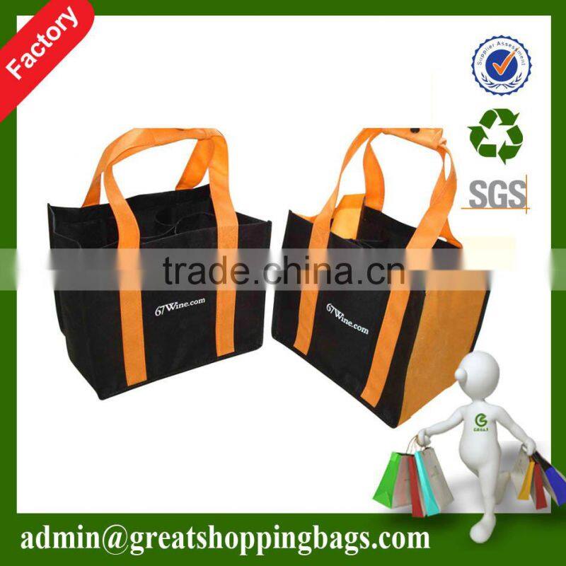 China wholesale non woven 6 bottle wine bags with strong handle