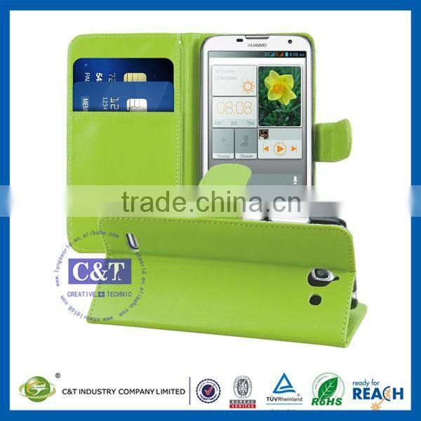 C&T 2015 New Fsahion Best Sell Flip Leather Wallet Cover for Huawei Ascend G730