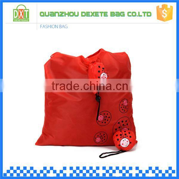 Factory wholesale high quality red polyester foldable shopping bag