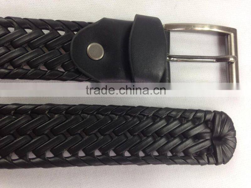 hand-woven new style knitted belt with pin buckle belt