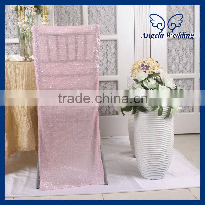 CH004F Discount wedding metalic light purple lilac sequin chair cover