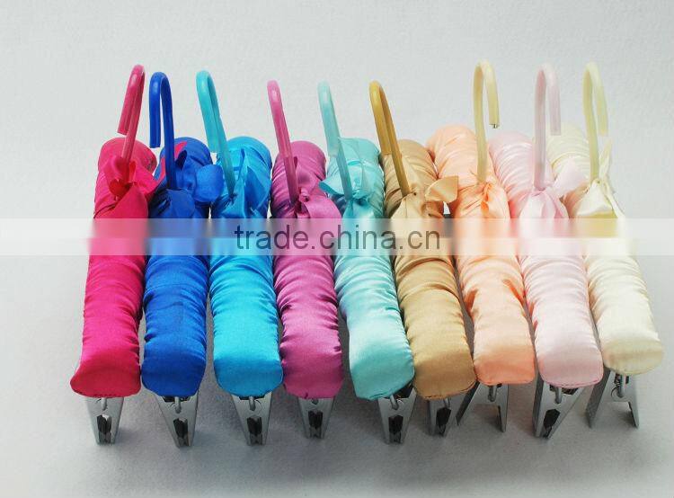 Candy Color Satin Padded Pants/Skirt Hanger with Clips for Children
