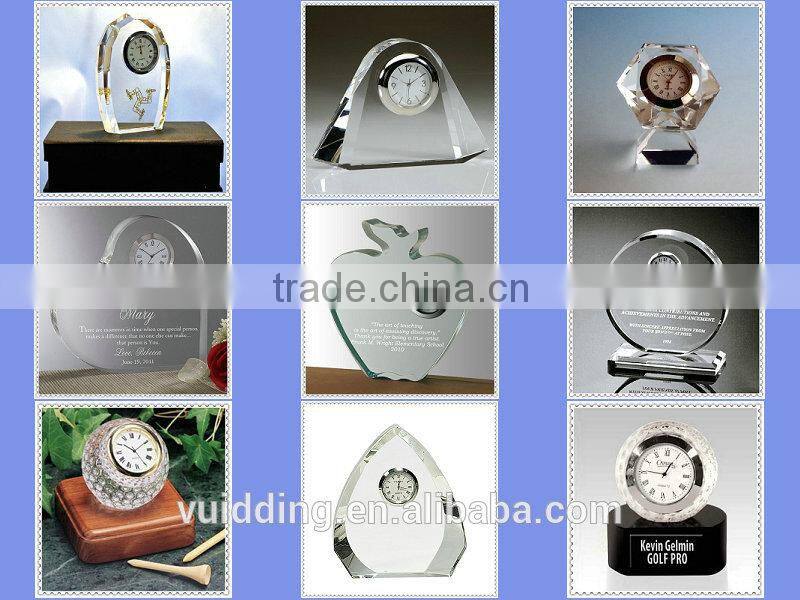 Personality Glass Round Crystal Clock For Father's Gifts