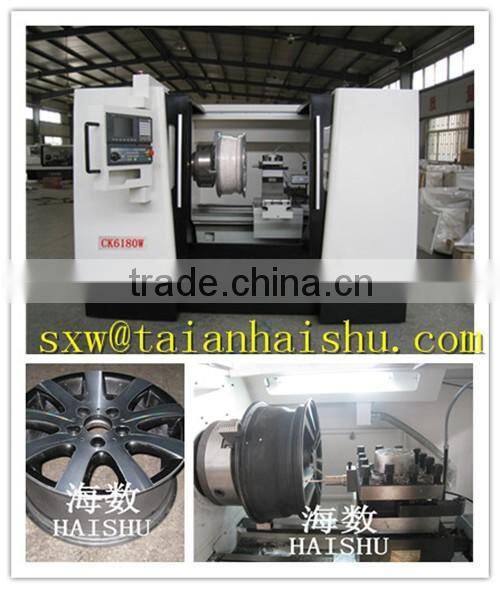 China Tai'an CK6187W Alloy CNC Rim Repair Lathe Machine with digitizer probe /Repair car wheel lathe price