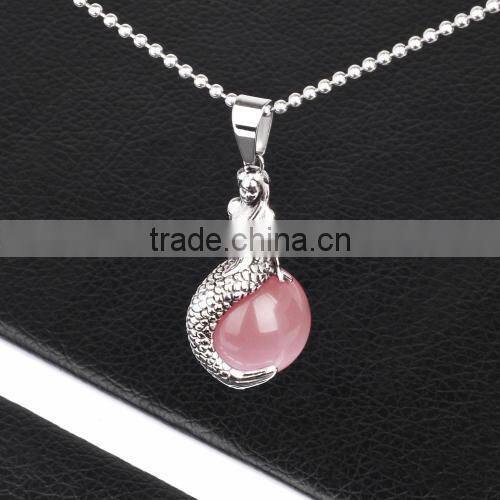New Arrival Stainless Steel Gold Flower Crystal Pearl Pendant For Lady
