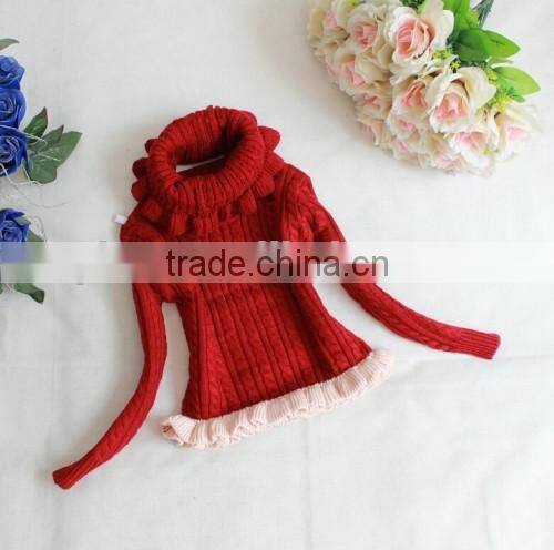 2015 New Autumn Hot Sale China Style Sweater Dress Long Sleeve High Collar Knit Sweater For Baby