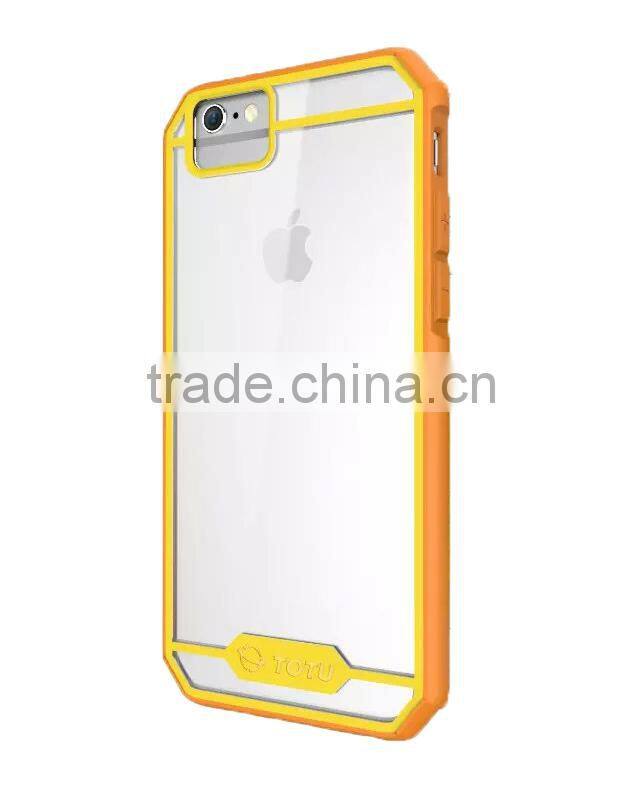 For Apple iPhone 6 Bumper Case, Fashion Hybrid Color Clear Hard Case with TPU Side Bumper Cover Case For Apple iPhone 6 4.7 5.5