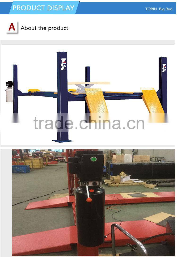 Torin Bigred high strength reliable hydraulic drive four car lift