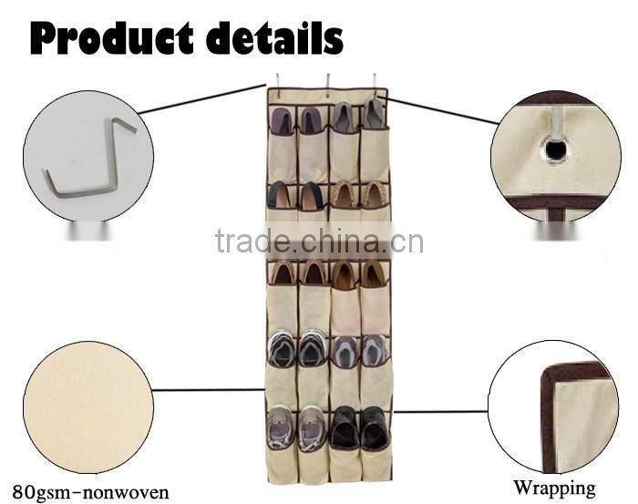 non woven door hanging shoe organizer with 24 pockets selling vell in USA