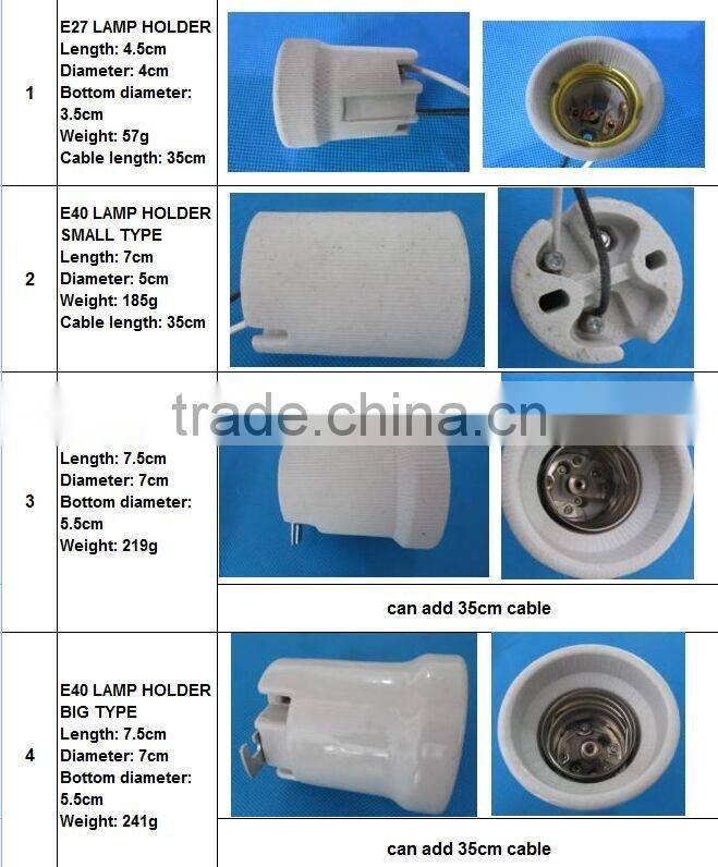 good quality e27 lamp holder ceramic material