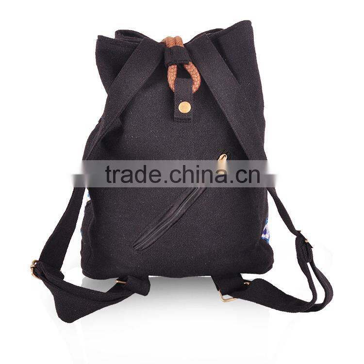 China high quality canvas bag ethnic canvas bohemian bags woman fashion backpack woman
